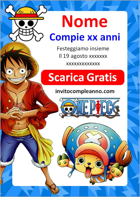 Inviti compleanno One Piece