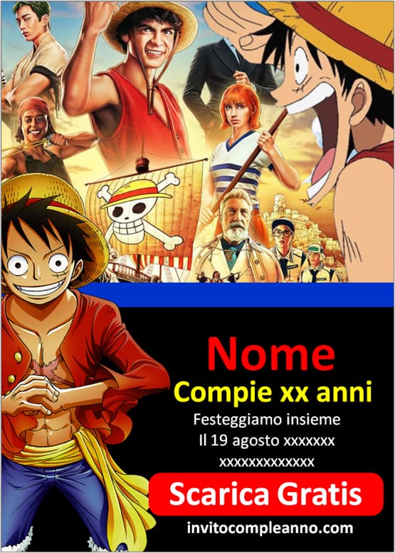 Inviti One Piece personalizzati