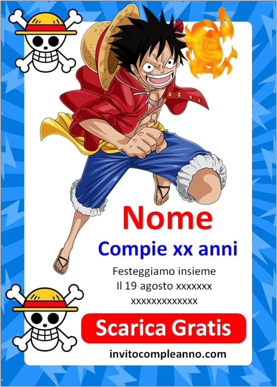 Inviti festa One Piece