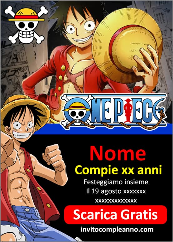 Biglietti invito One Piece