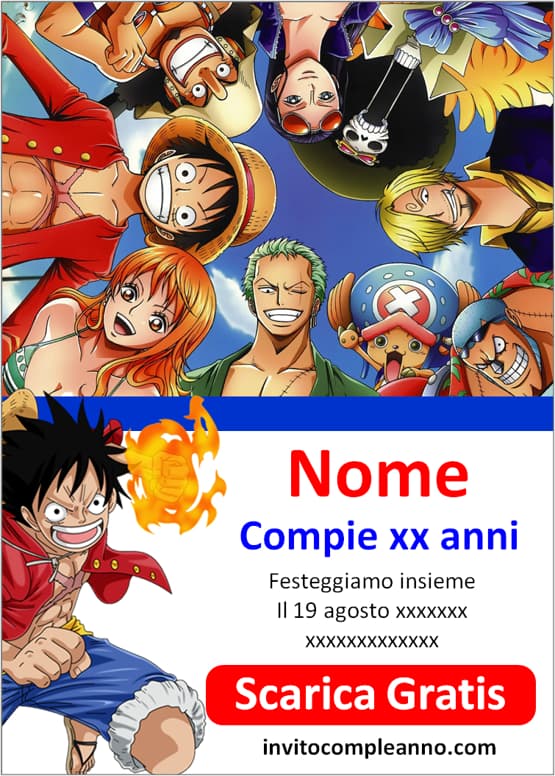 Inviti One Piece da stampare