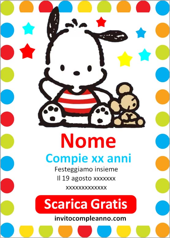Biglietti invito Pochacco