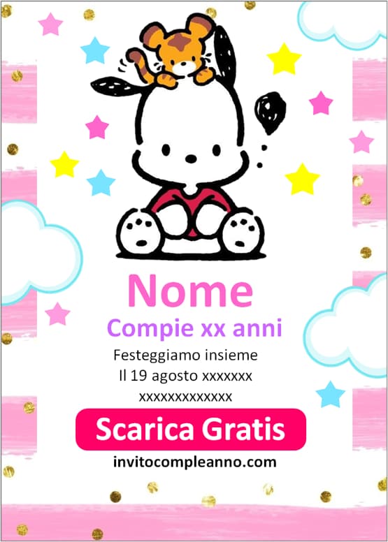 Modelli invito Pochacco da scaricare