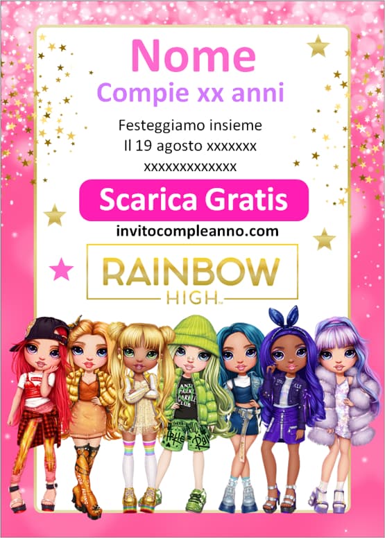 Inviti compleanno Rainbow High