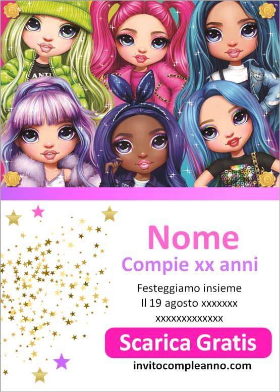 Inviti Rainbow High gratis