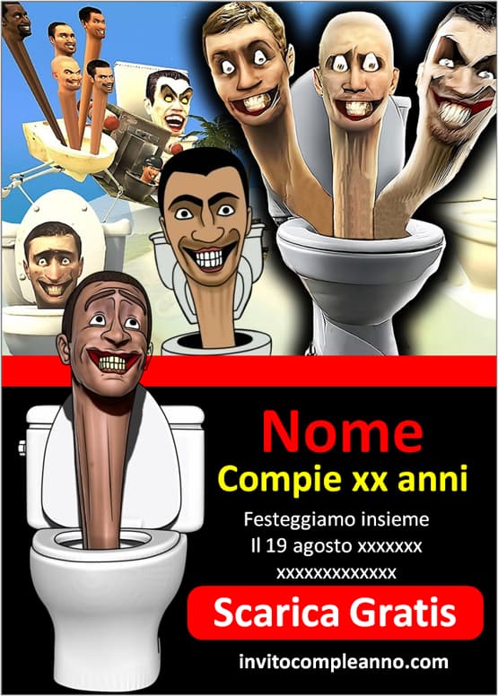 Inviti digitali Skibidi Toilet