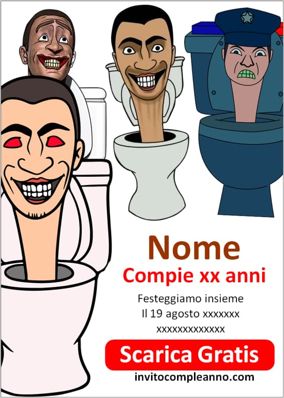 Inviti Skibidi Toilet online gratuiti