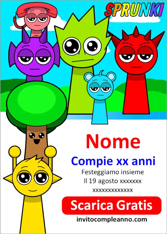 Inviti Sprunki gratis