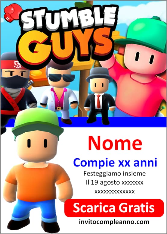 Template inviti Stumble Guys