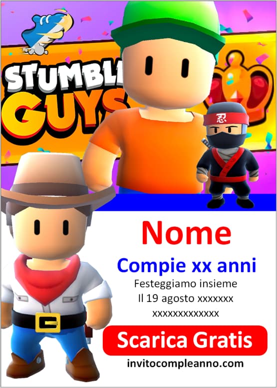 Modelli invito Stumble Guys da scaricare