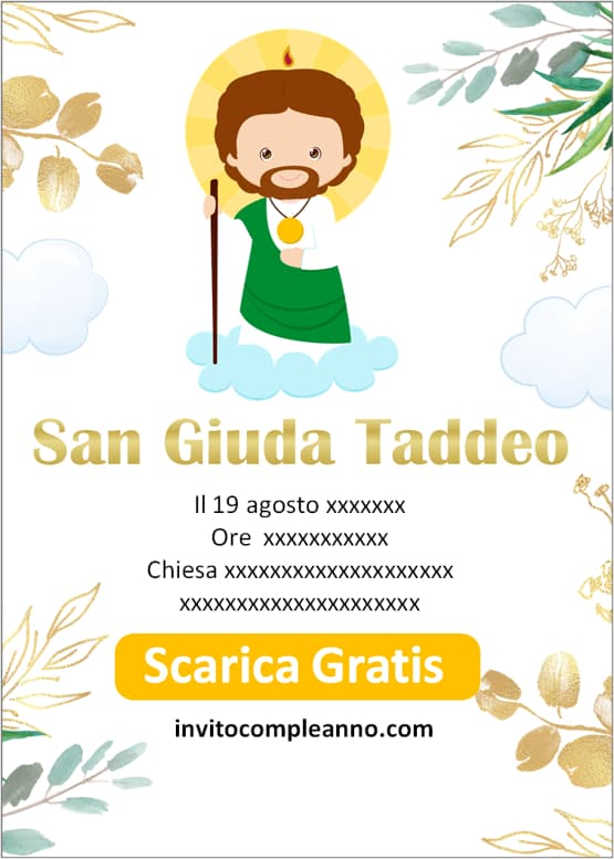 Biglietto invito San Giuda Taddeo