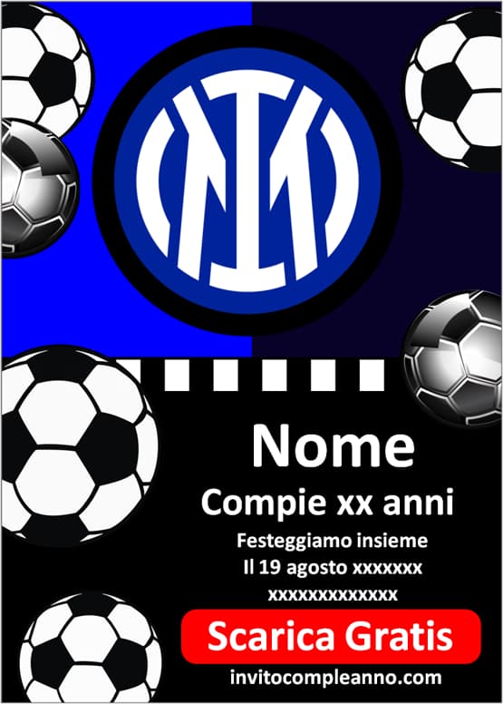 Inviti compleanno Inter
