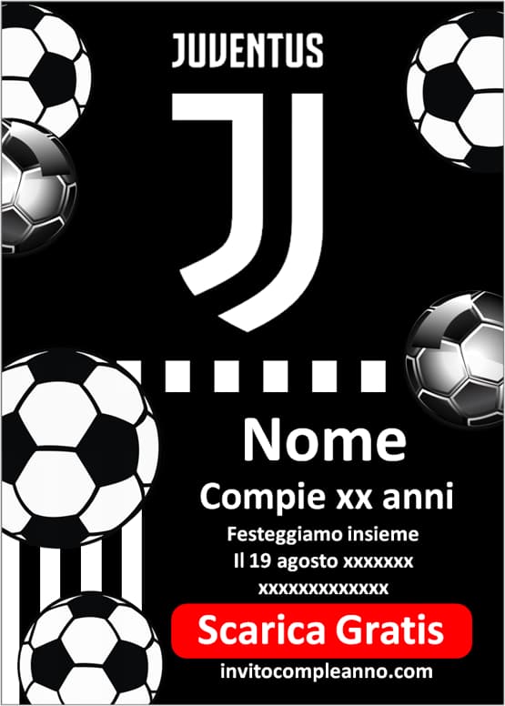 Inviti compleanno Juventus