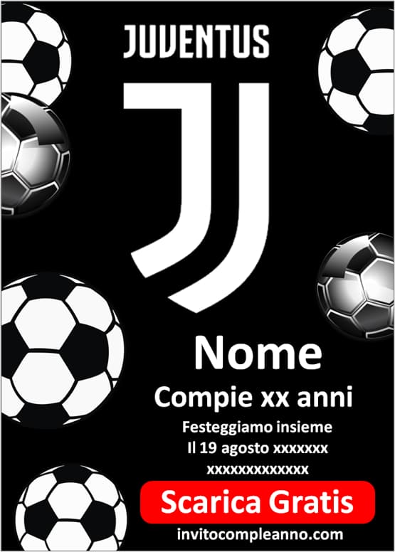 Inviti festa Juventus calcio