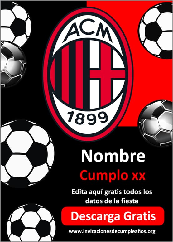 Inviti compleanno Milan calcio