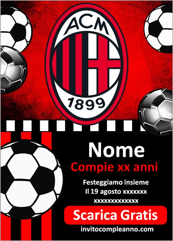 Inviti Milan da stampare