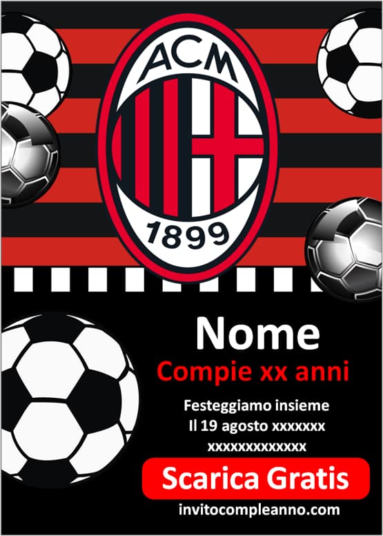 Template inviti Milan calcio