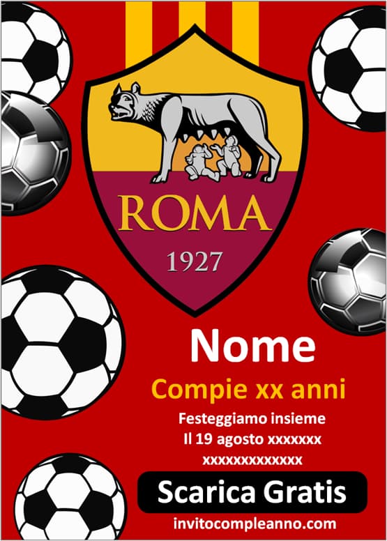 Biglietti invito Roma calcio