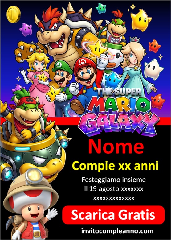 inviti Mario Galaxy da scaricare