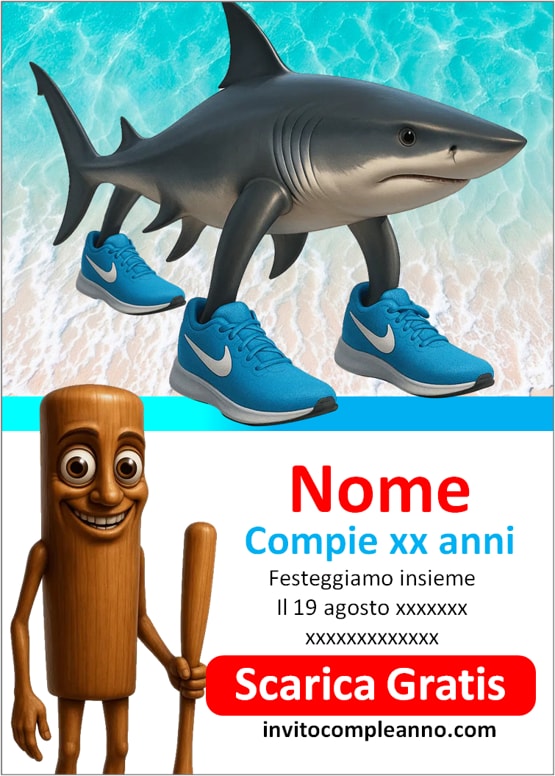 invito compleanno tralalero tralala meme