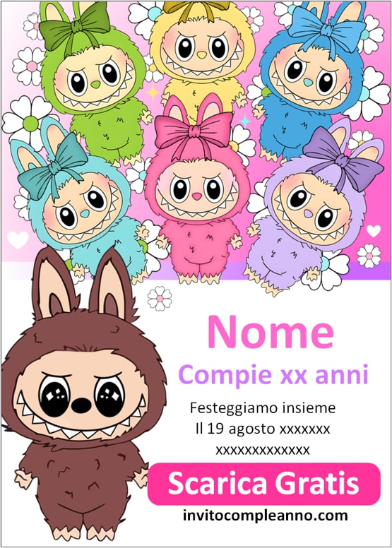 invito Pop Mart digitale da inviare WhatsApp